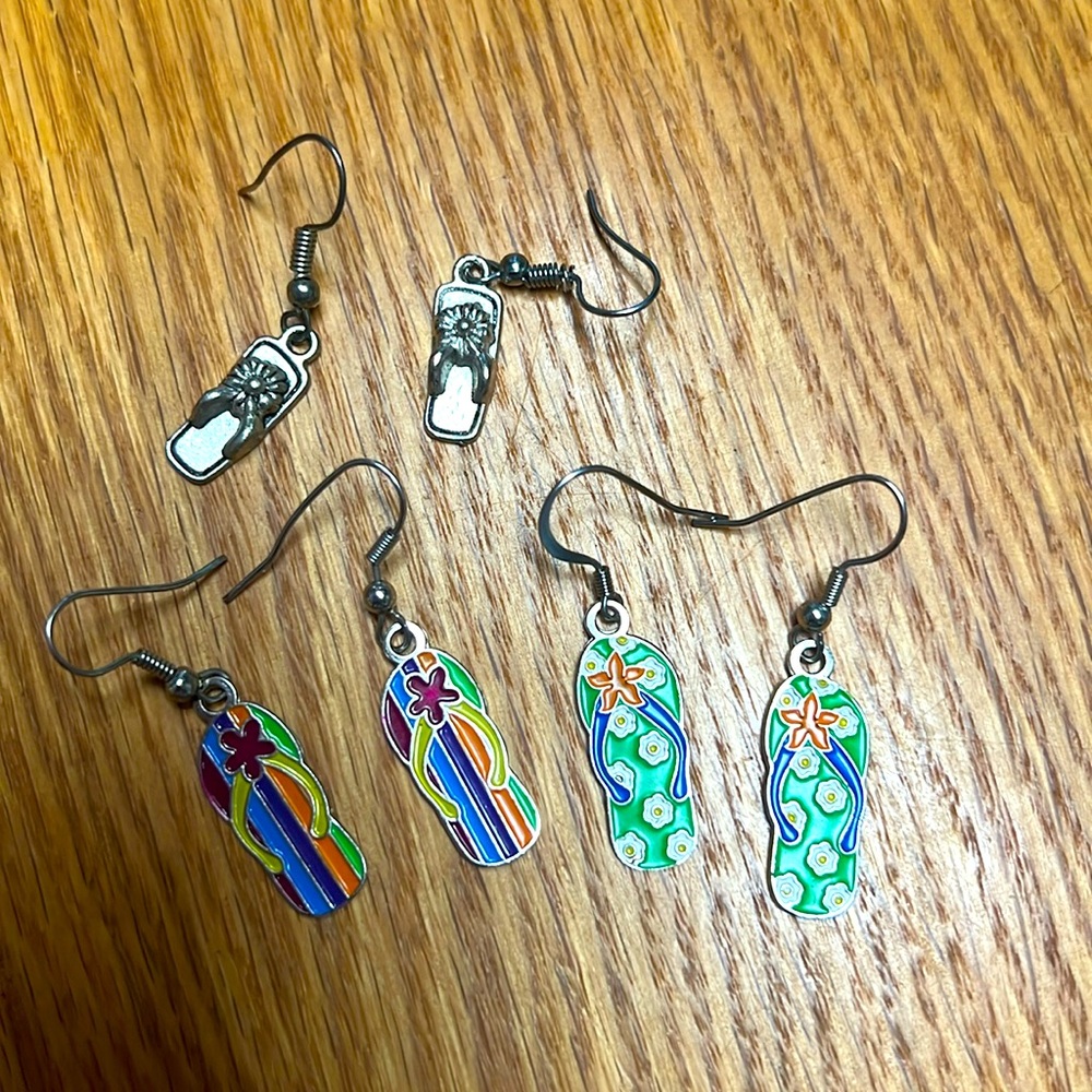 Lot Of 3 Flip Flop Earrings